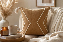 Load image into Gallery viewer, Handwoven Beige Taya Throw Pillow