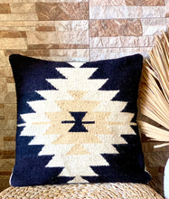 Load image into Gallery viewer, Handwoven Black Aztec Throw Pillow