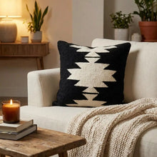 Load image into Gallery viewer, Handwoven Black Lia Throw Pillow
