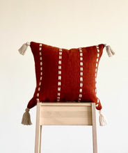 Load image into Gallery viewer, Handwoven Brick Red Gaya Throw Pillow
