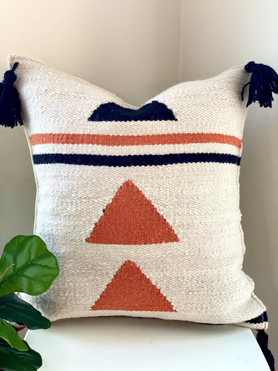 Handwoven Triangles Throw Pillow - Cushy Home Decor