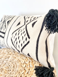 Handwoven Cream Iris Throw Pillow - Cushy Home Decor