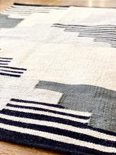 Load image into Gallery viewer, Handwoven Black Geometric Area Rug
